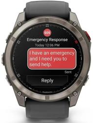 Смарт-часы Garmin Fenix 8 Pro 51 mm Amoled Sapphire Lens Titanium With Graphite/Black Silicone Band, серый (010-03199-11)