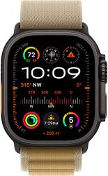 Apple Watch Ultra 2 (2024) 49mm Black Titanium Case with Tan Alpine Loop Medium