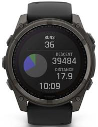 Умные часы Garmin Fenix 8 51 мм Solar, Sapphire Titanium, угольно-серый с DLC-покрытием и черным ремешком (010-02907-11)