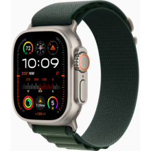 Apple Watch Ultra 2 (2024) 49mm Natural Titanium Case with Dark Green Alpine Loop Medium