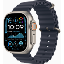 Apple Watch Ultra 2 (2024) 49mm Natural Titanium Case with Navy Ocean Band