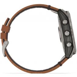 Garmin Fenix 7x Sapphire Solar Titanium / Chestnut Leather Band