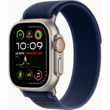 Apple Watch Ultra 2 (2024) 49mm Natural Titanium Case with Blue Trail Loop (M/L)