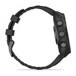 Часы Garmin Fenix 8 47mm Amoled Sapphire Carbon, Gray DLC Titanium with Black Pebble Gray Silicone Band (010-02904-20)