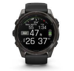 Умные часы Garmin Fenix 8 51 мм AMOLED Sapphire Carbon, Gray DLC Titanium with Black/Pebble Gray Silicone (010-02905-21)