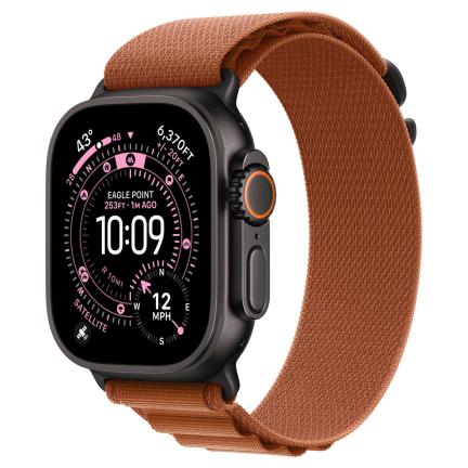 Apple Watch Ultra 3 (2025) 49mm Black Titanium Case with Terra Cotta Alpine Loop