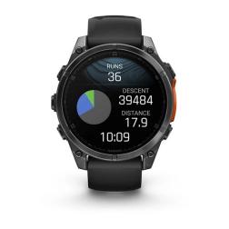 Часы Garmin Fenix 8 47mm Amoled Sapphire Carbon, Gray DLC Titanium with Black Pebble Gray Silicone Band (010-02904-20)
