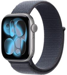 Apple Watch Series 11 42mm Space Gray Aluminum Case with Sport Loop Anchor Blue