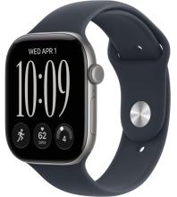 Apple Watch Series 12 42mm Space Gray Aluminum Case with Sport Band Navy Blue