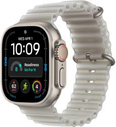 Apple Watch Ultra 4 (2026) 49mm Natural Titanium Case with Translucent Gray Ocean Band