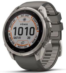 Умные часы Garmin Fenix 9 Pro Solar 51мм inReach Titanium with Pebble Grey Silicone Band (010-04339-01)