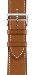 Apple Watch Hermes Series 11 46mm Silver Titanium Case with Single Tour Deployment Buckle, Fauve