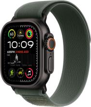 Apple Watch Ultra 2 (2024) 49mm Black Titanium Case with Green Trail Loop (M/L)