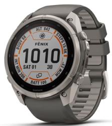 Умные часы Garmin Fenix 9 Pro Solar 47мм inReach Titanium with Pebble Grey Silicone Band (010-04338-01)