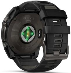 Умные часы Garmin Fenix 8 51 мм Solar, Sapphire Titanium, угольно-серый с DLC-покрытием и черным ремешком (010-02907-11)